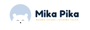 Mika pika logo ar uzrakstu